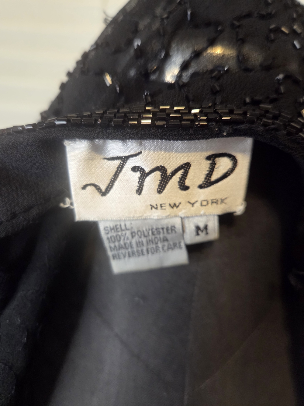Black Beaded Open-Front Evening Blazer - Picture 6 of 6